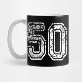 Number 50 Grungy in white Mug